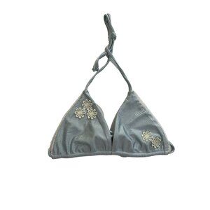 Set Studio x Mixedgals Marcia Triangle Bikini Top in Blue